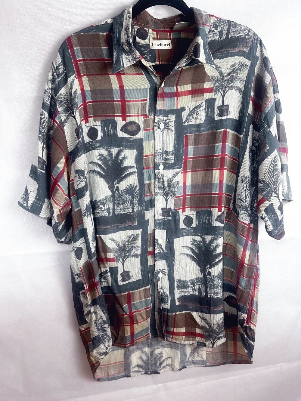 The 90s RICH Vintage Cacharel Paris Short-Sleeve Button-Down Vacation Shirt
